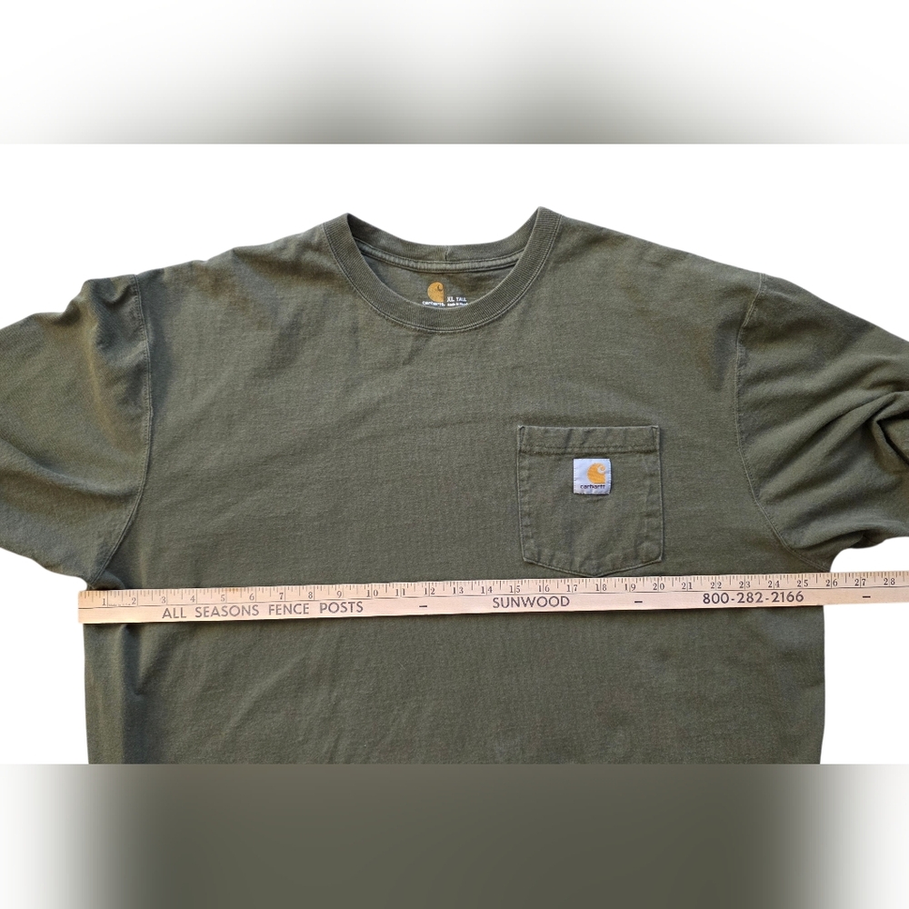 Carhartt K87 XLT Pocket Tee Workwear Army Green Heavy Duty - Picture 5 of 7